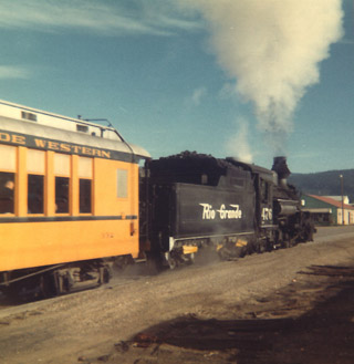 Denver Rio Grande No. 476 leaving Durango 1969 (Richard Boehle collection)